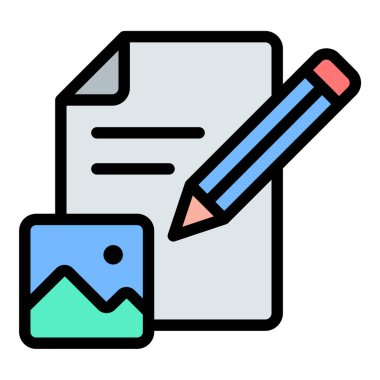 Başlangıç yaratıcı kavramları ve görsel planlamayı temsil eden taslak tasarım simgesi düz çizgi biçim illüstrasyonu, grafik tasarımı, mimari ve ürün geliştirme ile ilgili projeler için uygundur