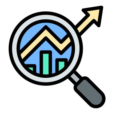 Tüketici davranışı ve pazar eğilimlerinin analizini temsil eden, iş stratejisi, pazarlama ve ürün geliştirme projeleri için uygun pazar araştırma ikonu düz çizgi tarzı illüstrasyonu