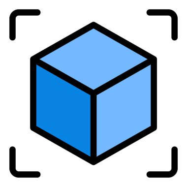 Dijital elementlerin gerçek dünyaya entegrasyonunu temsil eden, AR uygulamaları, etkileşimli deneyimler ve iç içe geçmiş teknoloji için uygun olan düz çizgi çizgisi simgesini çoğalt