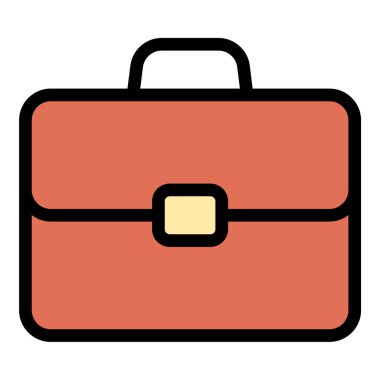 İş, profesyonellik ve iş gerekliliklerini temsil eden, kurumsal sunumlar, iş ile ilgili uygulamalar ve kariyer geliştirme projeleri için uygun evrak çantası simgesi düz çizgi tarzı illüstrasyon