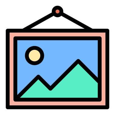 Fotoğraf galerileri, medya kütüphaneleri ve dijital tasarım projeleri için uygun görsel içeriği ve resim görüntüsünü temsil eden resim simgesi düz çizgi biçimi illüstrasyonu