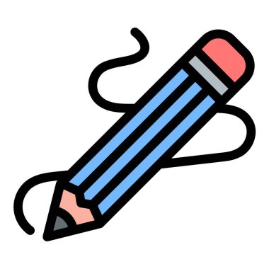 Çizim araçları, sanat eğitimi ve yaratıcı proje platformları için uygun, sanatsal yaratımı ve çizimi temsil eden simge düz çizgi çizimi