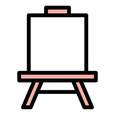 Resim veya yaratıcı çalışma için bir yüzey, sanat projeleri, tasarım araçları ve görsel ifade platformları için uygun tuval simgesi düz çizgi çizimi