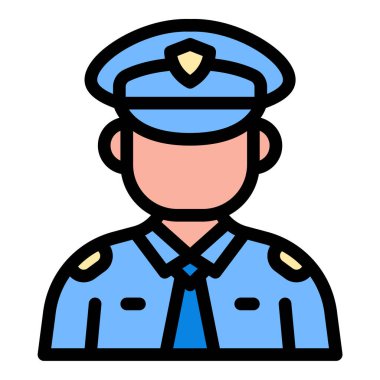 Kolluk kuvvetleri personeli ve kamu korumasını temsil eden, güvenlik hizmetleri, güvenlik eğitimi ve toplum polisliği projeleri için uygun bir polis simgesi