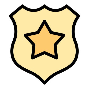 Polis rozeti simgesi yasaları uygulama yetkisi ve kamu güvenliğini temsil eden, güvenlik hizmetleri, suç önleme materyalleri ve resmi tanımlama projesi