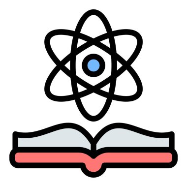 Eğitim materyalleri, laboratuar projeleri ve STEM ile ilgili içerik için uygun araştırma, keşif ve deneyleri temsil eden bilim simgesi düz çizgi biçimi illüstrasyonu