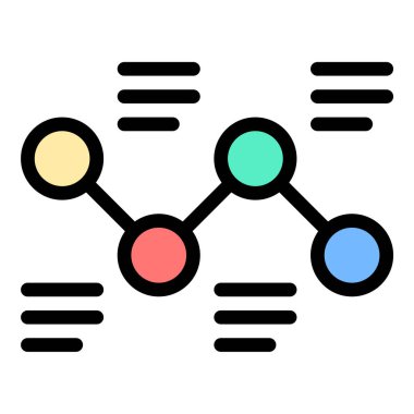 Görsel veri sunumunu ve bilgi paylaşımını temsil eden, raporlar, eğitim içeriği ve iş analizi projeleri için uygun bilgi ikonu düz çizgi illüstrasyonu
