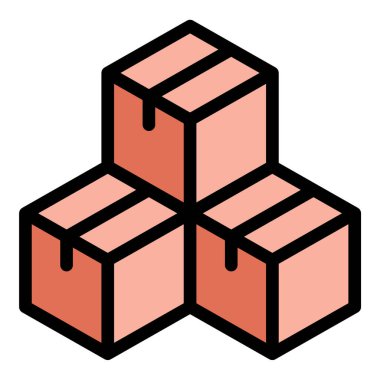 Envanter yönetimi ve ürün erişilebilirliğini temsil eden, perakende satış sistemleri, depo izleme ve e-ticaret platformları için uygun, hisse senedi ürün simgesi düz çizgi biçimi illüstrasyonu