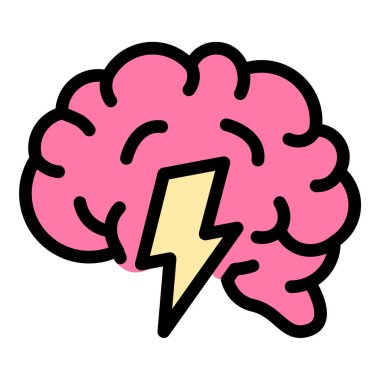 Fikir üretimi ve yaratıcı düşünmeyi temsil eden, yenilikçi projeler, iş planlaması ve işbirlikçi atölyeler için uygun beyin fırtınası simgesi düz çizgi tarzı illüstrasyon