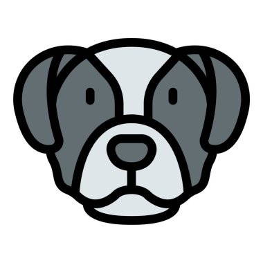 Pitbull ikonu düz çizgi stili illüstrasyon pitbull köpek cinsini temsil ediyor. Hayvan bakımı hizmetleri, hayvan sağlığı projeleri ve köpek eğitimi promosyonları için uygun.