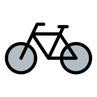 Bisiklet simgesi düz çizgi biçim illüstrasyonu bisiklet kiralama ve seyahat projeleri için uygundur