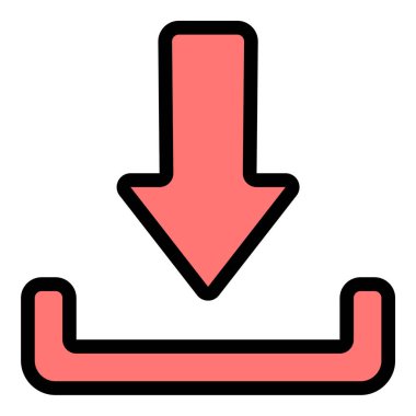 Yazılım arayüzleri, bulut depolama ve dijital içerik platformları projeleri için uygun dosya transferini ve veri kaydını temsil eden simge indirme biçimi çizelgesi