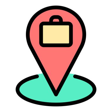 İş yeri simgesi düz çizgi biçim illüstrasyonu ofis ortamını ve iş sunumları için uygun profesyonel ayarları temsil ediyor kurumsal web siteleri ve HR yönetim projeleri