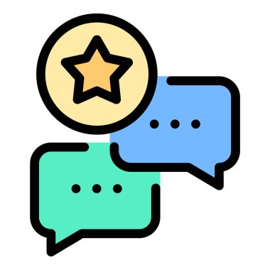 Müşteri değerlendirmelerini ve pazarlama malzemeleri ürün sayfaları ve istemci geri bildirim platformları projeleri için uygun kişisel destekleri temsil eden tasdikli simge düz çizgi çizimi