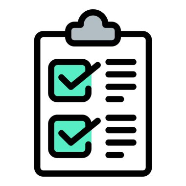 Tamamlanmış görev simgesi düz çizgi biçim illüstrasyonu bitirilmiş işi ve proje yönetimi uygulamalarının listeleme ve iş akışı optimizasyon projeleri için uygun verimliliği göstermektedir