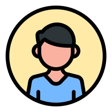 Erkek avatar simgesi düz çizgi biçim illüstrasyonu sosyal ağlar iletişim araçları ve hesap arayüzleri projeleri için uygun kullanıcı kimliği ve profil kişiselleştirmesini temsil eder