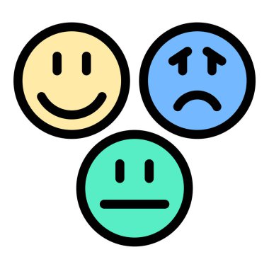 Sosyal medya platformları, mesajlaşma uygulamaları ve geri bildirim sistemleri projeleri için uygun duygusal tepkileri ve kullanıcı katılımını temsil eden Emoji reaksiyon simgesi düz çizgi çizimi