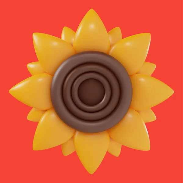 Cartoon Sonnenblume Vektor Realistischen Lustigen Stil Niedliches Kunstelement Lustiges Plastilin — Stockvektor