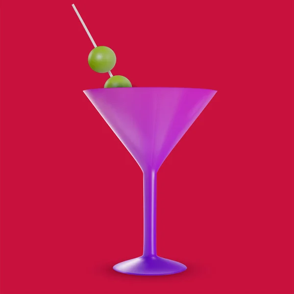 Bevanda Cocktail Realistica Succo Alcol Oggetto Vettoriale Moderno Stile Minimal — Vettoriale Stock