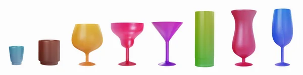 Set Cocktails Réalistes Pour Jus Alcool Collection Objet Vectoriel Dans — Image vectorielle