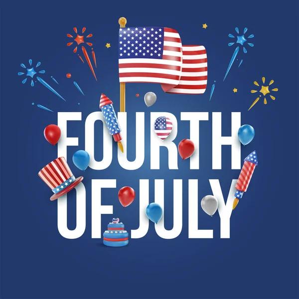 Πρότυπο Φόντου Της 4Ης Ιουλίου Usa Ημέρα Ανεξαρτησίας Minimal Concept — Διανυσματικό Αρχείο
