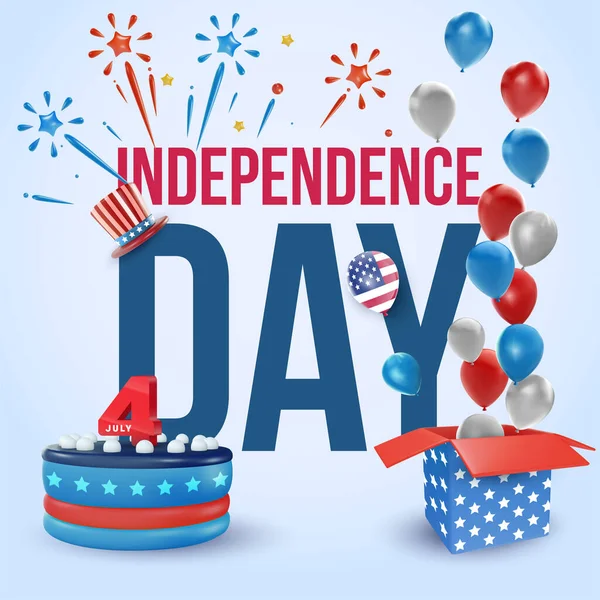 Мінімальна Концепція Дня Незалежності Usa Реалістичному Стилі Липня Задньому Плані — стоковий вектор