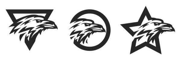 抽象的黑色乌鸦头隔离在白色背景 用于设计吉祥物 徽章或其他品牌的模板 矢量说明 — 图库矢量图片