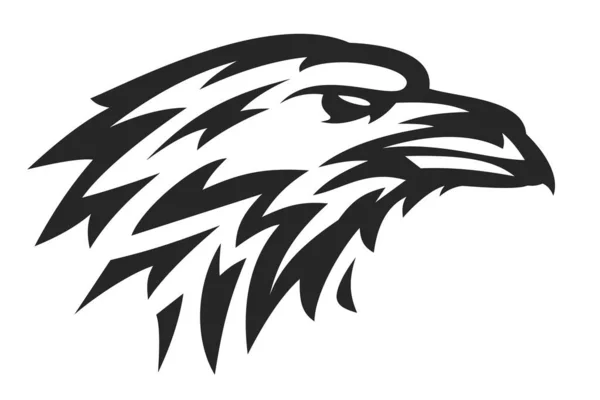 Абстрактная Черная Голова Ворона Изолирована Белом Фоне Шаблон Дизайна Талисмана — стоковый вектор