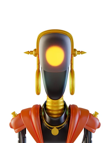 Render Sci Retrato Robô Estilo Realista Brilhante Criativa Caráter Tecnologia — Fotografia de Stock