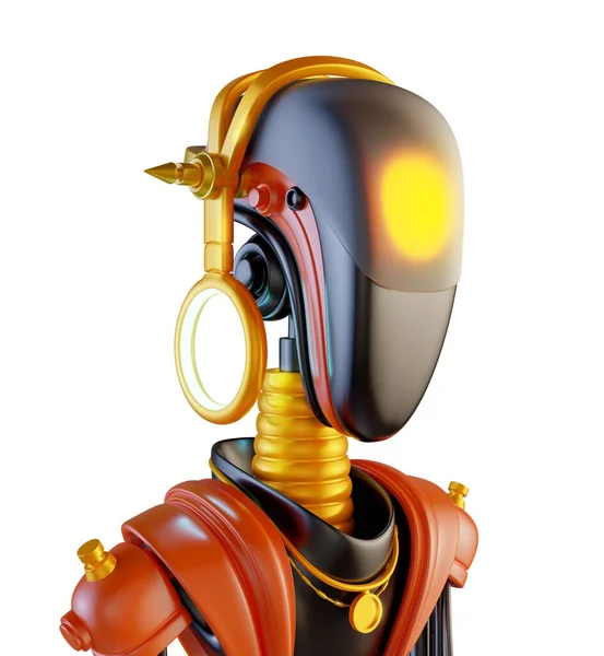 Render Sci Retrato Robô Estilo Realista Brilhante Criativa Caráter Tecnologia — Fotografia de Stock