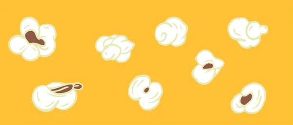 Stel Popcorn Elementen Kleur Cartoon Stijl Fast Food Ontwerp Vectorillustratie — Stockvector