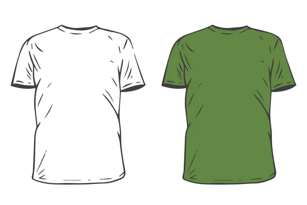 Shirt Dessin Animé Dessiner Main Style Plat Mode Unisexe Tissu — Image vectorielle