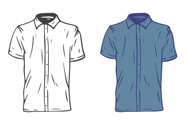 Koszula Polo Kreskówkowym Stylu Rysować Płaski Moda Unisex Casual Tkaniny — Wektor stockowy