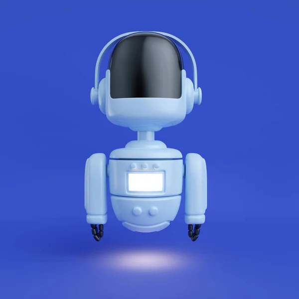 3d cartoon white robot in realistic style. Funny technology character design. Concept art online assistant, bot or funny helper. Render illustration. Cute color modern creature.
