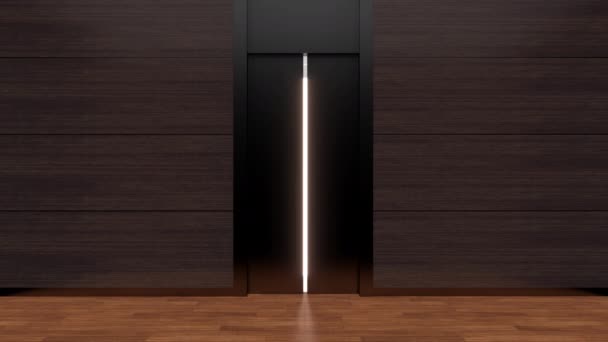在大厅的办公室或房子里打开电梯金属门 现实3D动画 — 图库视频影像
