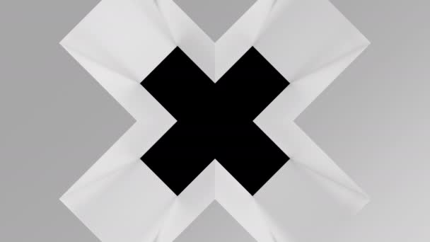 Abstraktní Pozadí Siluetou Symbol Kříž Nebo Písmeno Otvoru Tunel Animace — Stock video