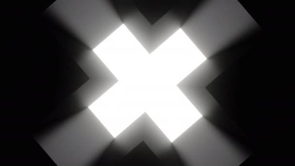 Αφηρημένο Φόντο Σιλουέτα Σύμβολο Σταυρό Γράμμα Στην Τρύπα Σήραγγα Animation — Αρχείο Βίντεο