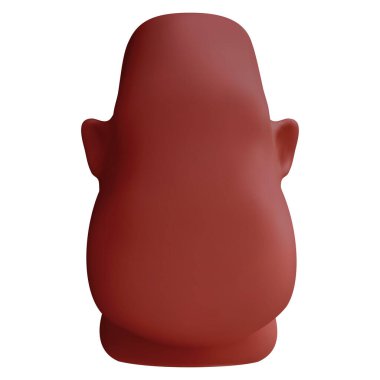 Yüzü olmayan, siyah tenli parlak çizgi film 3D tarzında bir adamın başı. Şirin modern asgari vektör şablonu çizimi.