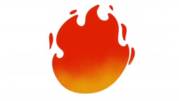 Api Atau Api Animasi Lingkaran Kartun Diisolasi Pada Latar Belakang — Stok Video