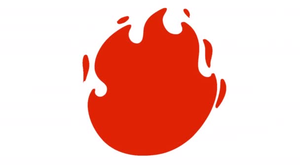 Мультфильм Цикл Анимации Огонь Пламя Изолированы Черно Белом Фоне Видеографический — стоковое видео