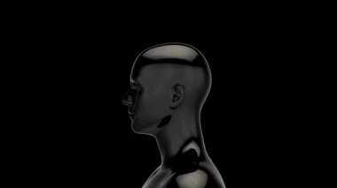 Boya, altın ya da sıvı beyaz adamın kafasına düşer. Yaratıcı modern tarzda gerçekçi 3D sanat kompozisyonu. Asgari soyut grafik konsept tasarımı. Moda animasyonu.