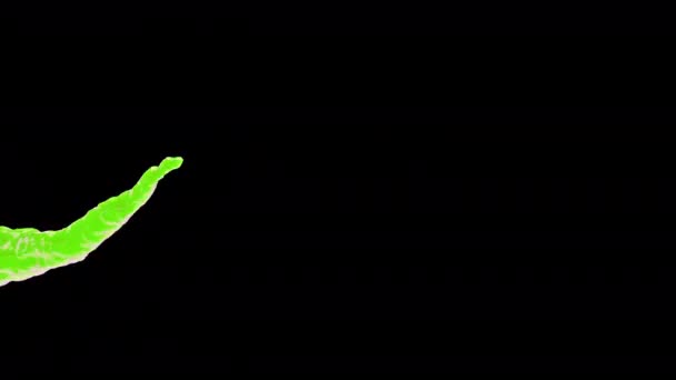 Набор Анимации Зеленый Поток Жидкой Краски Сок Изолированы Красочном Фоне — стоковое видео