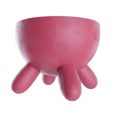 Çizgi film tarzında inek memesi. Gerçekçi 3D plastik ya da beyaz arka planda izole edilmiş kil çocuk oyuncağı. Resim Hazırlama.