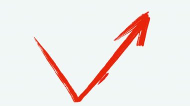 Elle çizilmiş ok, karalama tarzında. 2d renkli çizgi film animasyonu, beyaz ve siyah versiyonu.