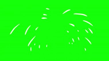 Karalama tarzında sevimli el hareketi grafiği. Çeşitli çizgi filmlerdeki havai fişek gösterileri ya da şenlikli selamlar. Kutlama, olay, film ve oyunlar için parlak 2D etkisi.