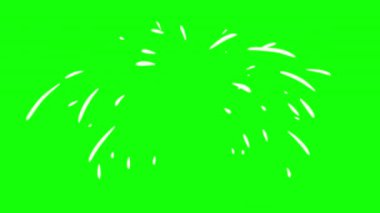 Karalama tarzında sevimli el hareketi grafiği. Çeşitli çizgi filmlerdeki havai fişek gösterileri ya da şenlikli selamlar. Kutlama, olay, film ve oyunlar için parlak 2D etkisi.