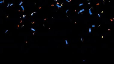 Konfeti patlaması. Tatiller için dekorasyon malzemeleri. Parlak 3d canlandırma.