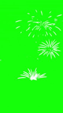 Çizgi film karalama tarzında 2D animasyon havai fişeği. Şirin bir element dekorasyonu. Kutlama, olay, film ve oyunlar için parlak arkaplan.