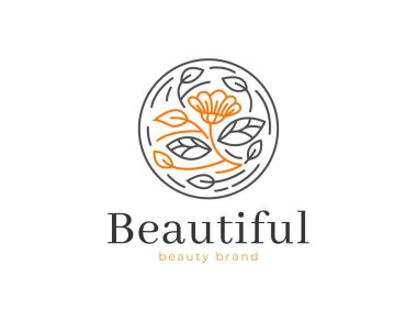 Soyut el çizimi çiçek çizimi sanat logosu tasarımı