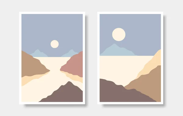 日光墙艺术收藏的现代平面设计山 — 图库矢量图片